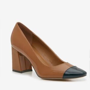 Marc Fisher Tan and Black Block Heels